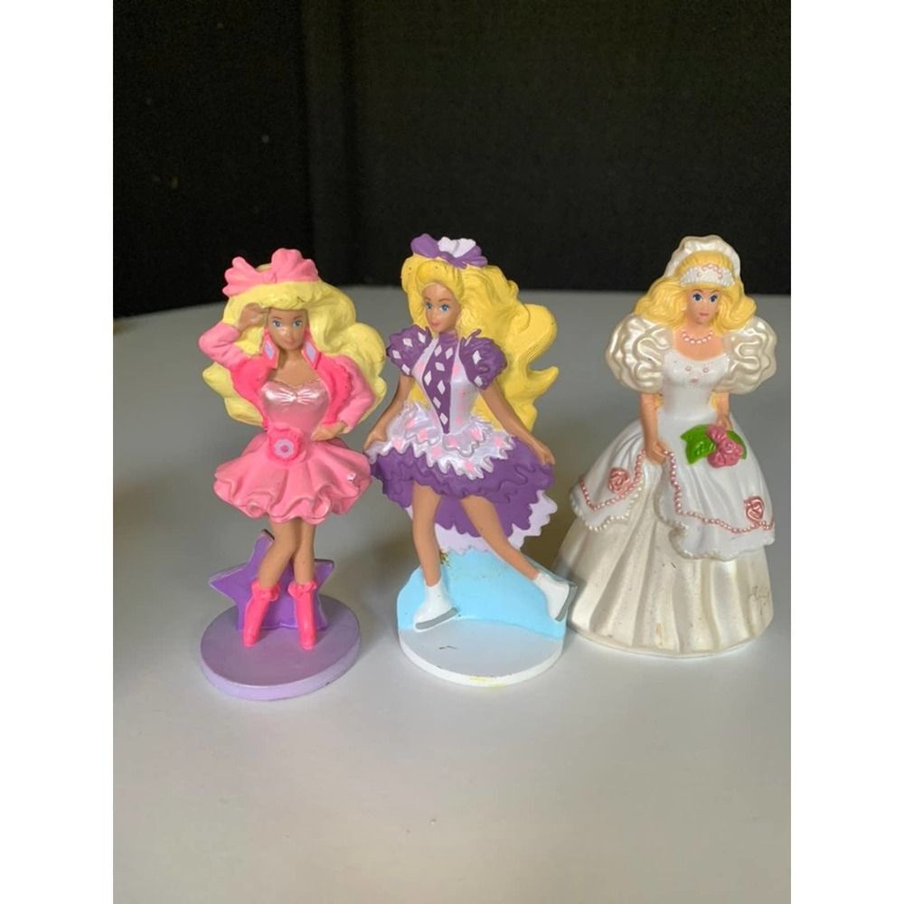 Lot of 3 Mcdonalds vintage Princess blonde cake toppers dress birthday 1991-1992